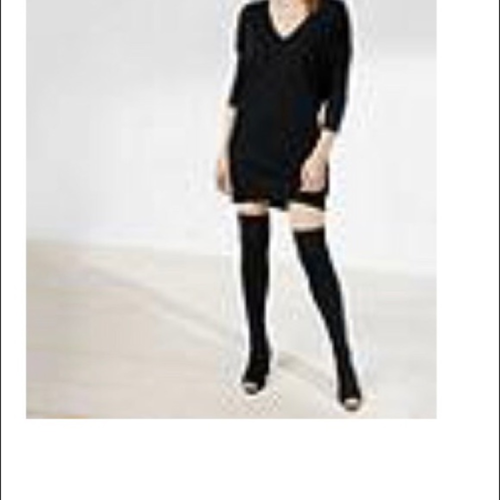 Express thigh high peep toe boots with open heel